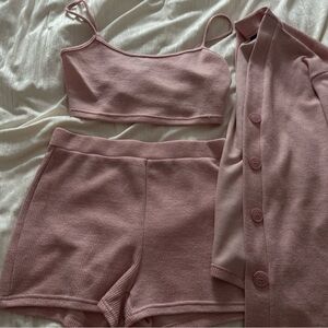 Tank, shorts & cardigan set